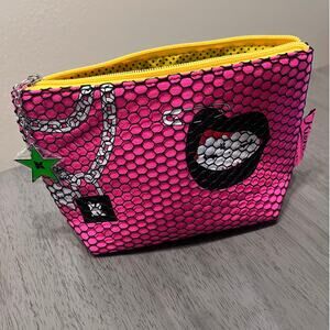 Kiehl's Pink Fishnet Makeup Bag Pouch